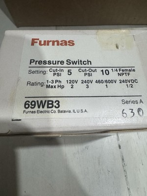 Furnas 69WB3 Pressure Switch New Original Packaging
