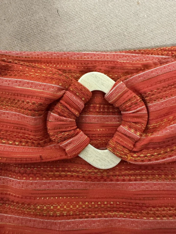 Falda de Natación St. John Para Mujer Pequeña Naranja Oro Rayas Anillo Hecho EE. UU. Estilo 1000 Foto 2 de 4