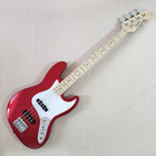 4 String Electric Bass Guitar Mahogany body Maple Fretboard Neck In Glossy Red — photo 1