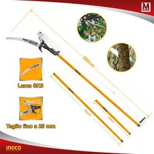 Segaccio telescopico Svettatoio con asta telescopica sega da pota 240 cm Ingco