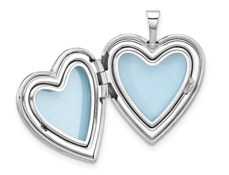 Medallón de plata esterlina con corazón de mamá flor con cadena Foto 4 de 4