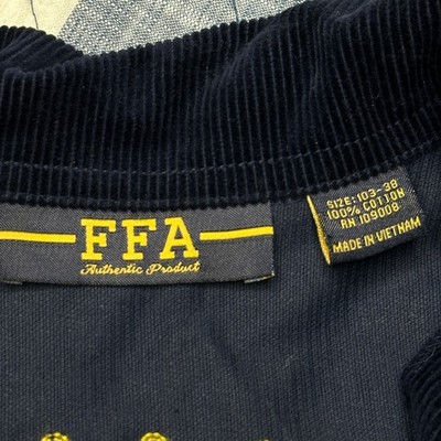 Vintage FFA Official Jacket Oklahoma Elgin Navy Blue Corduroy Size