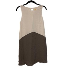 Alice + Olivia Beige Brown Silk Tank Mini Dress Size Small