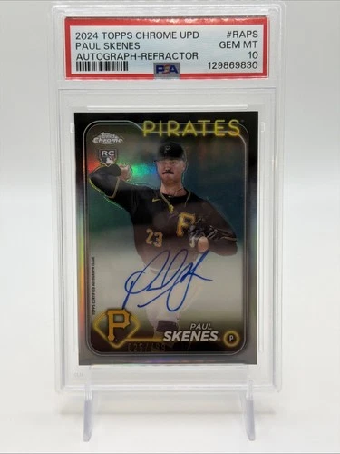 2024 Topps Chrome Update Paul Skenes Refractor Auto /499 #RAPS RC PSA 10 Pirates