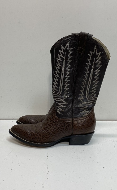 Double H 9040 Brown Pebbled Leather Western Cowboy Boots Men's Size 9D