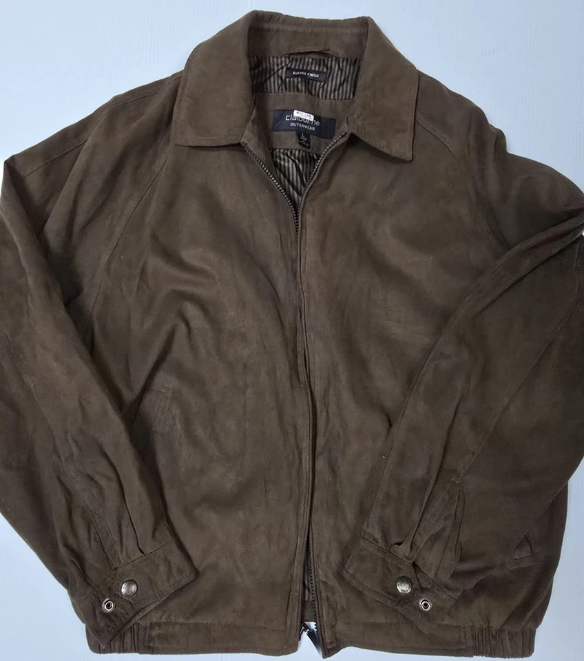 Jaqueta CLAIBORNE Outerwear Feminina Marrom Médio Camurça Falsa Bombardeiro Zíper Forrado com Fecho - Imagem 2 de 4