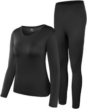 Thermal Underwear Women Ultra-Soft Set Base Layer Top  Bottom Long Johns with F