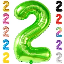 KatchOn, Light Green 2 Balloon Number - 40 Inch | Green Number 2 Balloon for ...