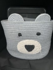 9  x14  Cotton Rope Bear Animal Basket Foldable Large Woven Storage Basket By