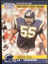 1990 Pro Set #673 Junior Seau Rookie Card RC HOF. rookie card picture