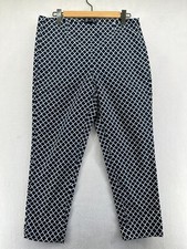 Brooks Brothers Ankle Pants Black White Women's 14 Natalie Fit Geometric