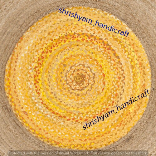 Small to Very large Jute Circle Rustic Cottage Braided Cotton Modern Style rugs - Picture 3 of 4