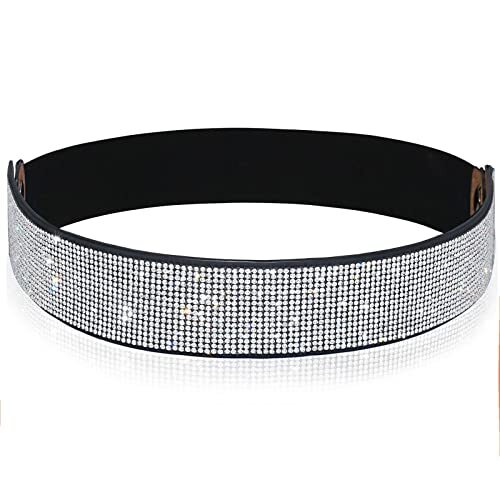 Stretchy Rhinestone Waist Belt Crystal Elastic Waistband Sparkle Bling Dress Top - Picture 1 of 9