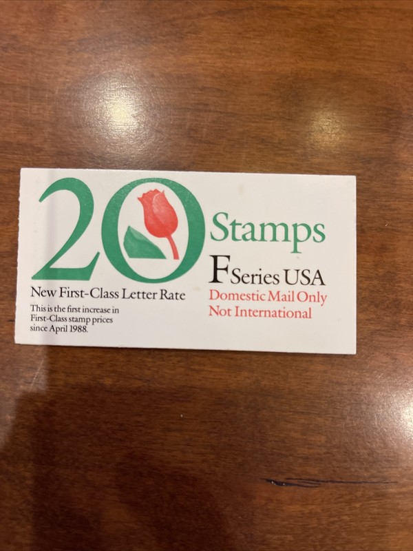 U.S. BOOKLET OF 20 SCOTT #BK183 1991 (29ct) RATE 'F' TULIP MINT P#2121