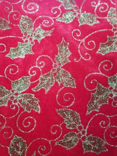 Holly Berry Glitter Red Felt Christmas 17" Stocking, New - Picture 2 of 6