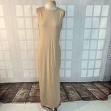 Reformation Nila tan knit side slit maxi dress size large