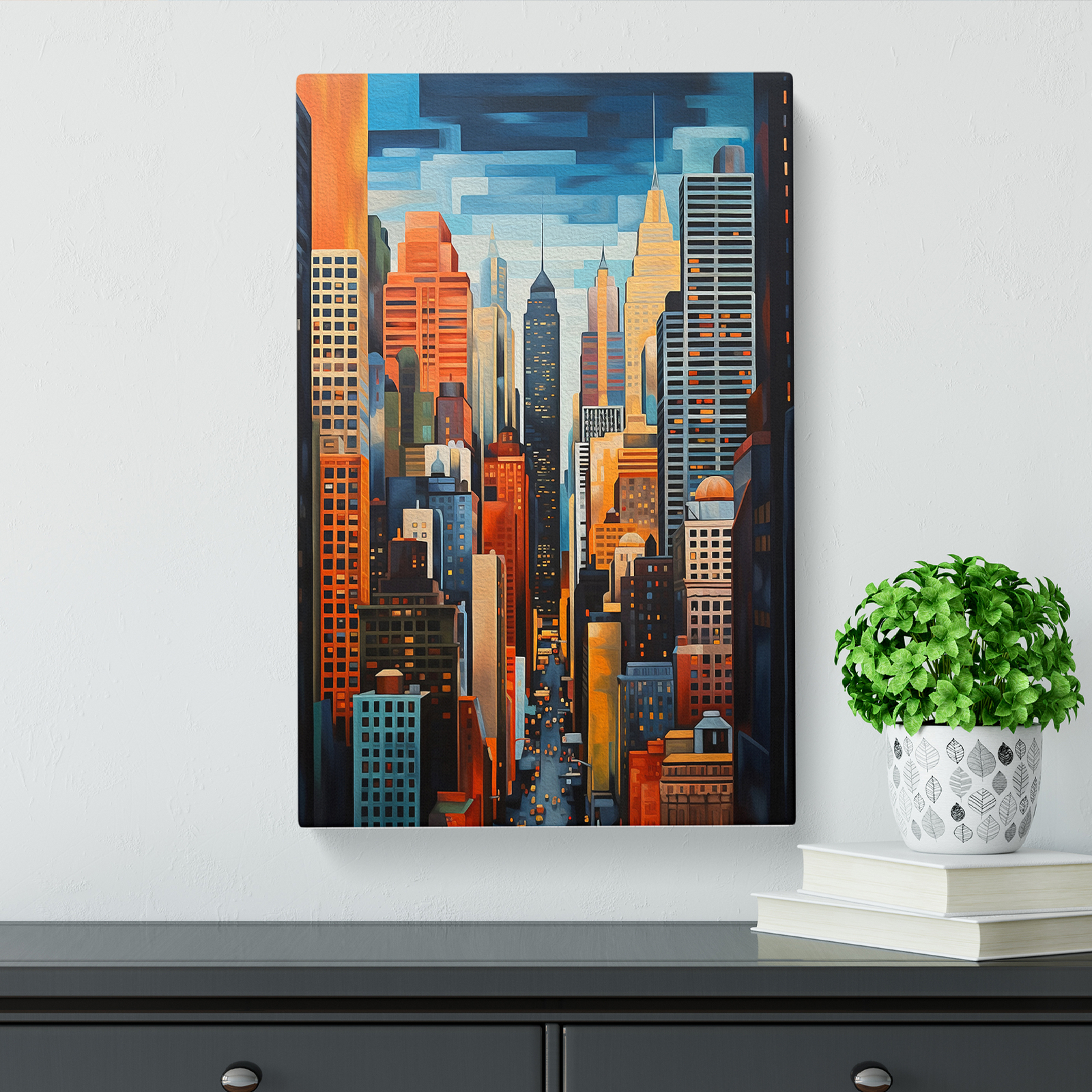 New York Hard Edge No.3 Canvas Print Wall Art Framed Decor Poster Picture Large eBay