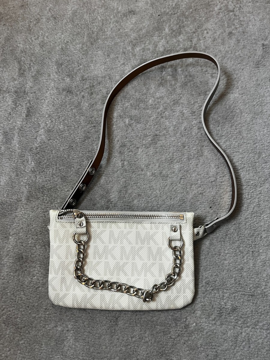 Michael Kors White and Gray Belt Bag NWT Michael Kors Belt bag signature purse Gray white MK  main image 4