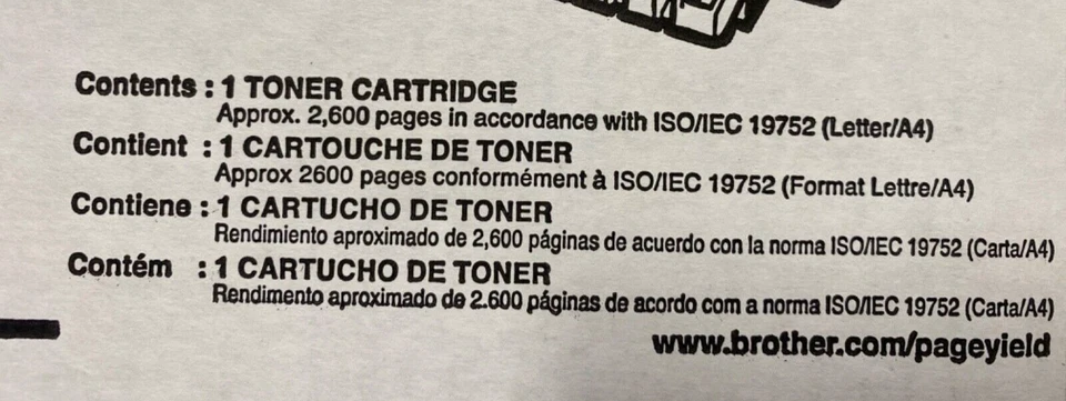 NEW IN BOX~ Brother At Your Side~ TN450 High-Yield Toner Cartridge - Black - Image 4 of 4