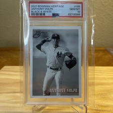 2021 Bowman Heritage Anthony Volpe Black and White Rookie Yankees POP 1 #185