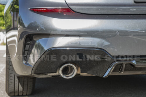 For 19-Up BMW G20 330e 330i | M-Performance GLOSSY BLACK Rear Bumper Diffuser - Picture 6 of 11