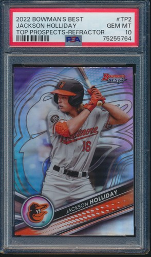 PSA 10 JACKSON HOLLIDAY 2022 Bowman's Best REFRACTOR ORIOLES Rookie RC GEM MINT