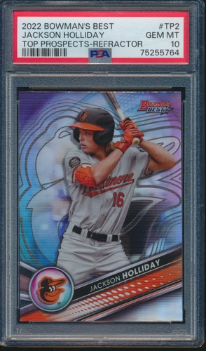 PSA 10 JACKSON HOLLIDAY 2022 Bowman's Best REFRACTOR ORIOLES Rookie RC GEM MINT