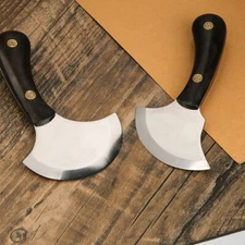 Leather craft High Carbon Steel Kinfe Round Head Cutter Skiving Ebony Wood Tools