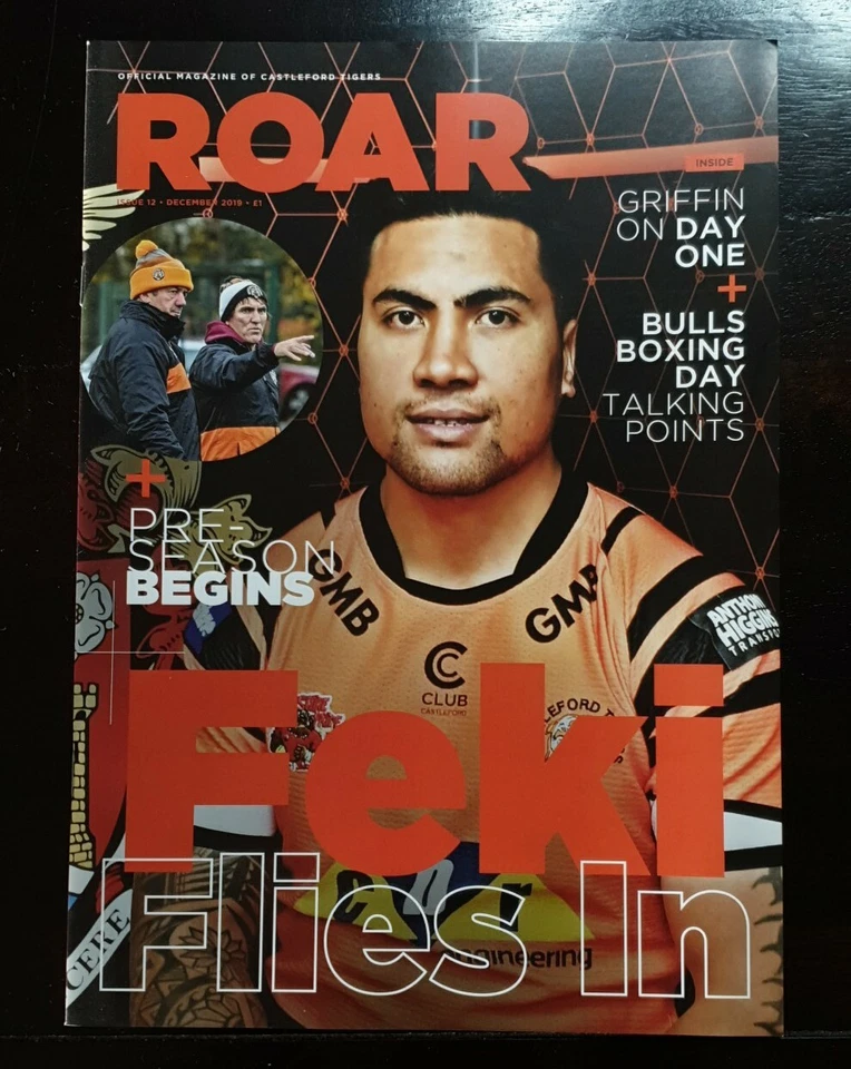 CASTLEFORD TIGERS ROAR OFFICIAL MAGAZINE December 2019 - Issue 12, Feki Flies In - Image 2 of 3