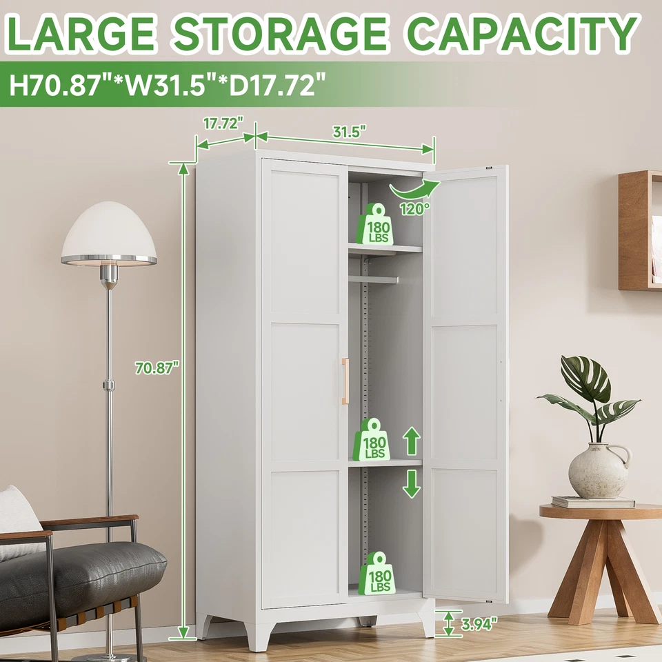 Металлические шкафы-купе с замком шкафчики для хранения одежды для домашней комнаты - Изображение 3 из 4