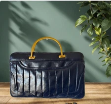 1970's StyleCraft Shoulder Handbag Blue Size Small Swing Away Hand Loop Chain