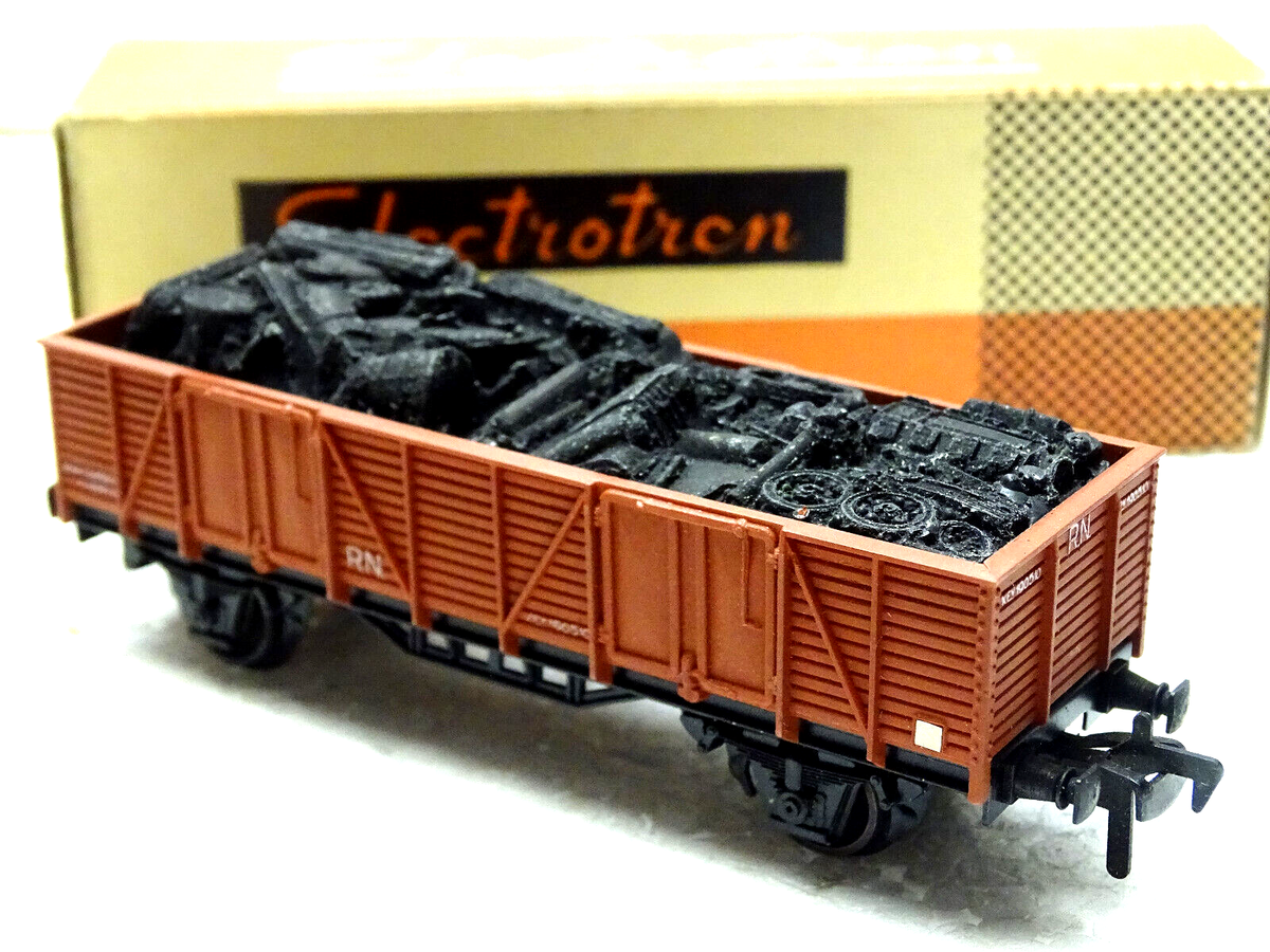 ELECTROTREN HO WAGON TOMBEREAU A RIDELLE BASSE AVEC
