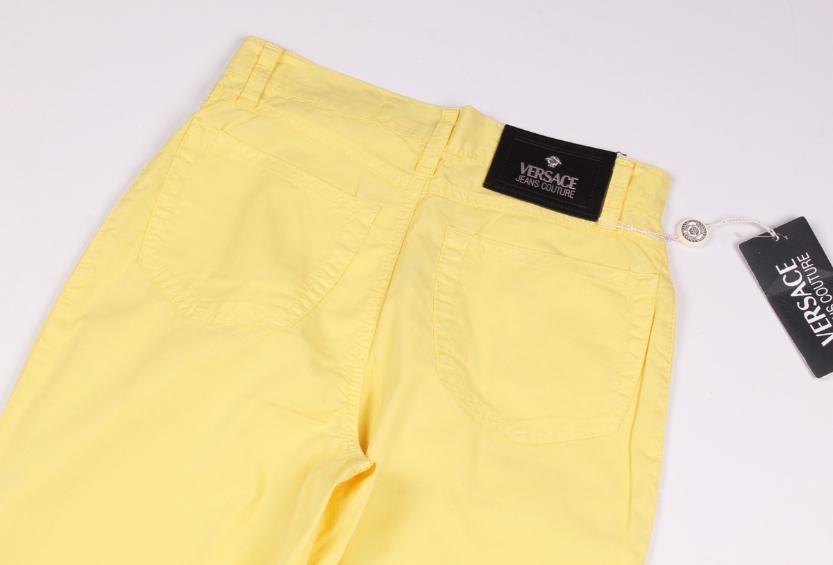 VERSACE JEANS COUTURE イエローフレアパンツ 新品タグ付き Vintage Versace Jeans Couture 90's High Waisted Yellow
