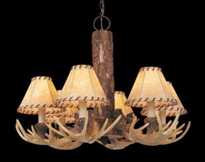 Vaxcel Lodge Noachian Stone Fifteen Light Chandelier For Sale