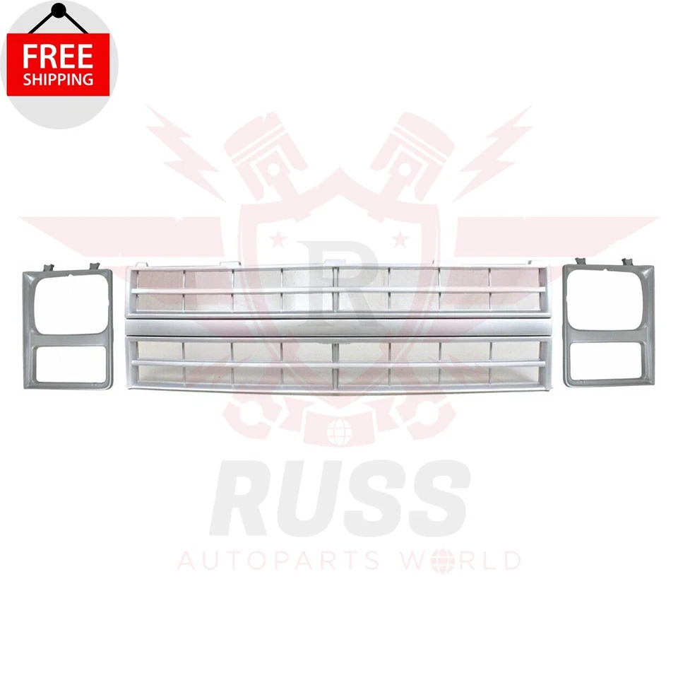 New Front Grille Headlights Bezel Left Right Fits 1985-1986 Chevrolet C10 PICKUP - Image 2 of 4