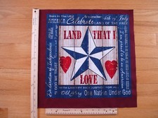Patriotic Land That I Love Star America Celebrate Cotton Quilt Fabric Block