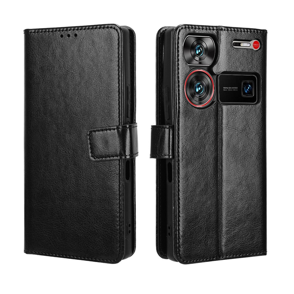 For ZTE nubia Z60 Ultra Crazy horse Pattern Magnetic Flip PU