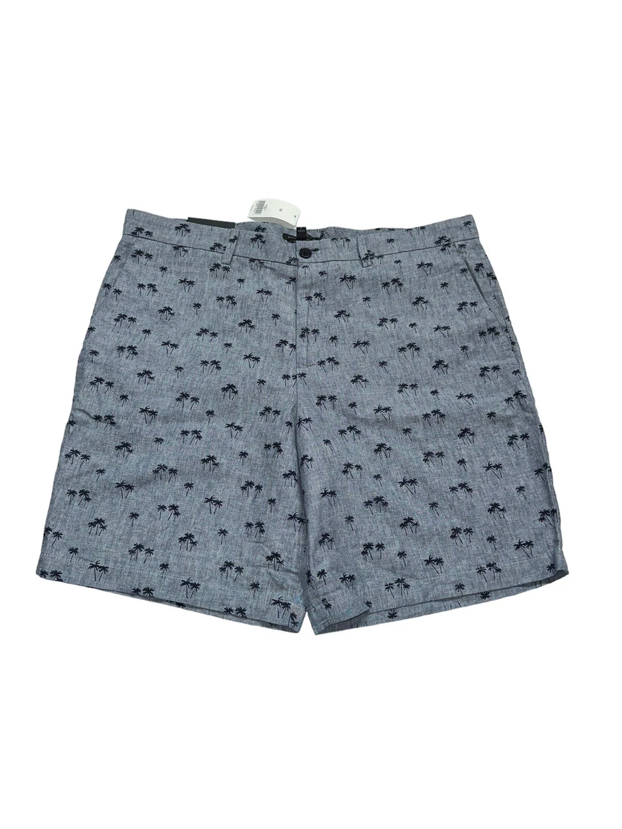 Banana Republic Aiden 9 Short Size 38 Linen Blend Palm Trees NWT