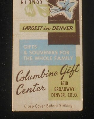 1950s Columbine Gift Center Largest in Denver 1610 Broadway Map Denver CO