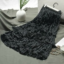 Women Tiered Pleated Skirt Tutu Pettiskirt Swing Midi Chiffon High Waist