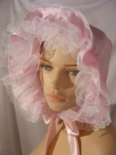 ADULT BABY SISSY BONNET ALL SATIN COLOURS COSPLAY  LOLITA FANCY DRESS ROLE PLAY