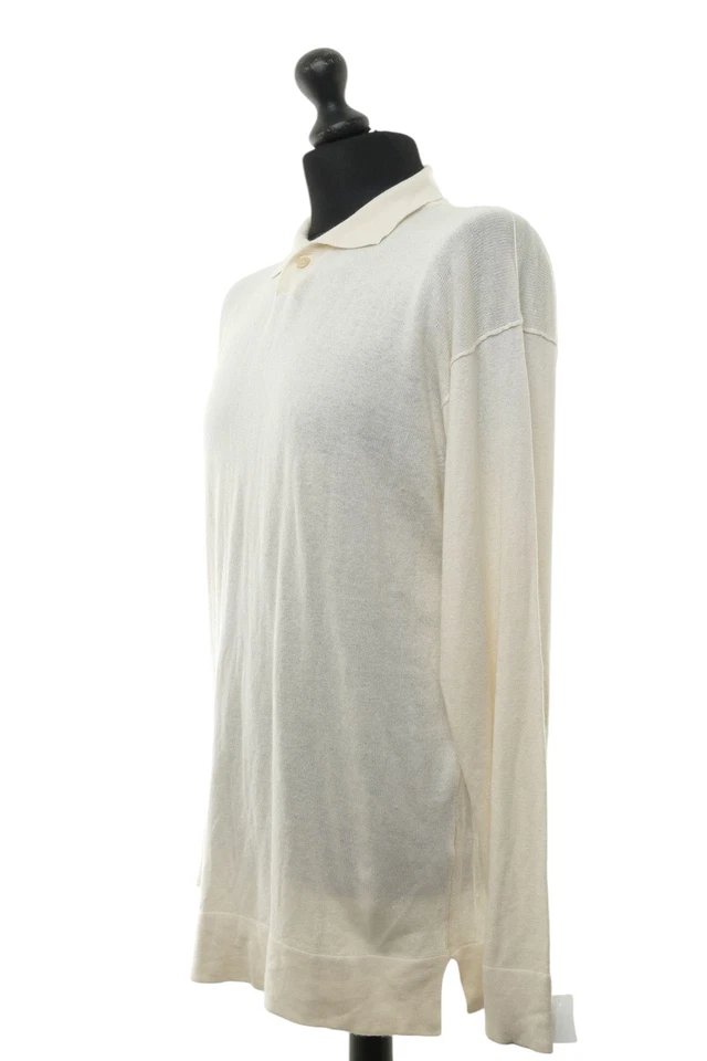 Herren Pullover Pulli 52 creme beige uni leicht Kragen Feinstrick mit Kamelhaar - Bild 3 von 4