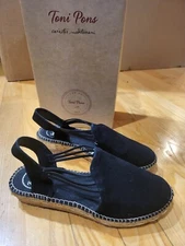 Toni Pons Nuria Black Suede Women's Sandal EUR 36 US 5.5 - 6 M