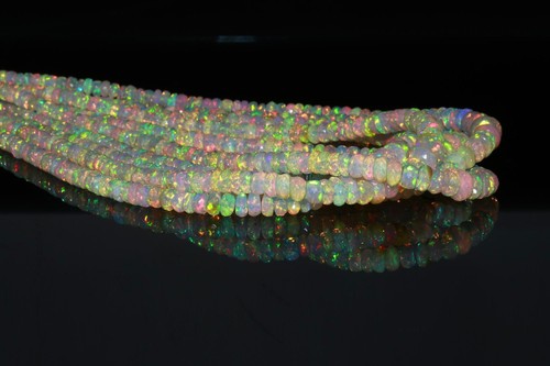 BESTSELLER Top Quality Ethiopian Opal Faceted Rondelle Beads, Ethiopian Opal. - Picture 4 of 4