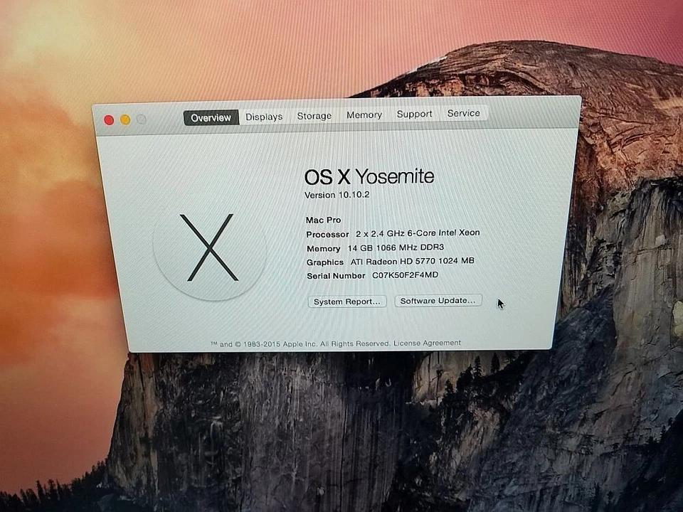 Apple Mac Pro 5,1 2.4GHz Twelve Core Intel Xeon 14GB RAM 1TB HD 2012 Yos A1289 - Image 2 of 4