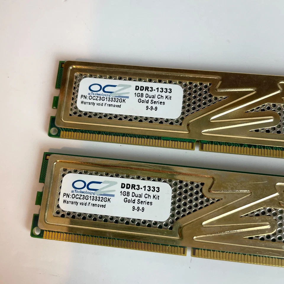 OCZ 2X DDR3-1333 1GB Duel Ch Gold Series RAM Memory - Image 2 of 3