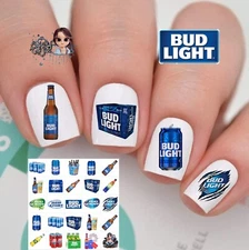 Bud Light Beer Waterslide Nail Decals Set Of 50 Instructions & Bonus