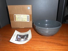 Longaberger Pottery Woven Traditions 5¾" Soup Salad Bowl Pewter 31075220 NIB