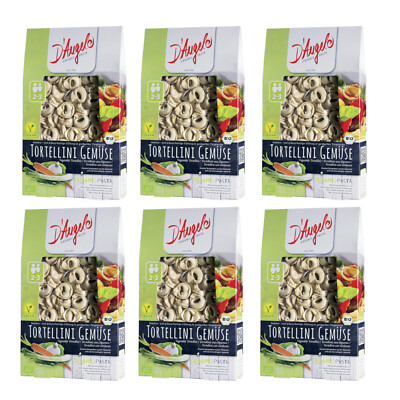 D'Angelo 6 x Pasta Tortellini Gemüse, Teigware, vegan, bio 6x250g Vorratspaket