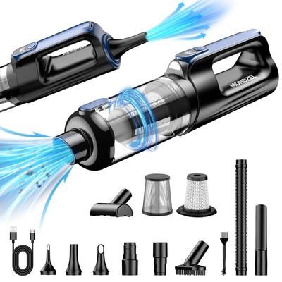 MONOZEL Car Vacuum Portable Cordless, 18000Pa 2 in 1 VC026, Blue 